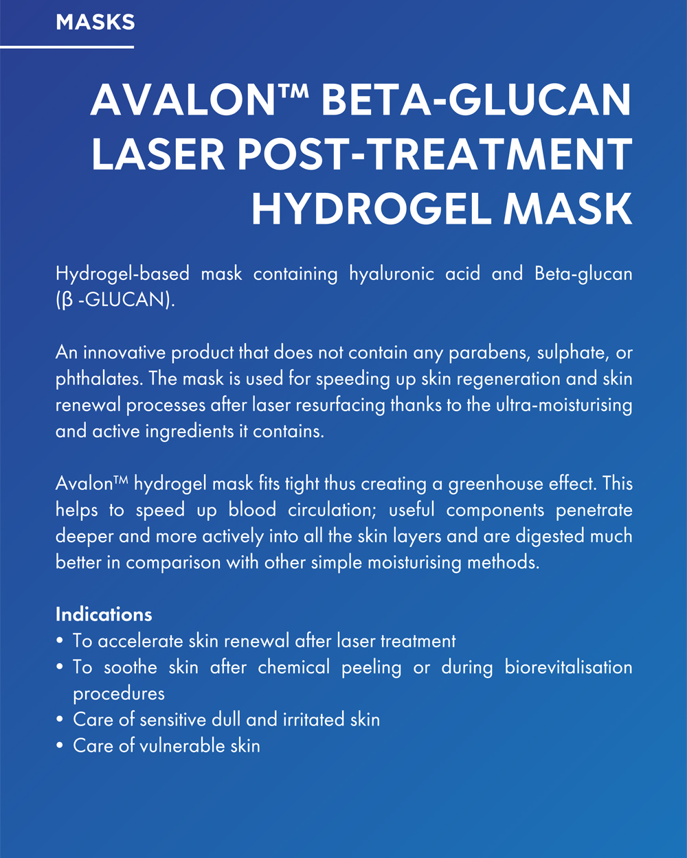 Avalon Beta-Glucan Hydrogel Mask